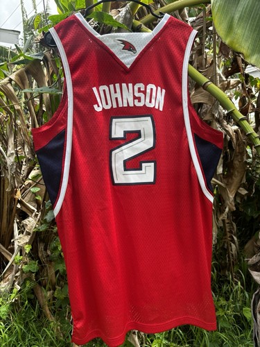 Joe Johnson Atlanta Hawks NBA Jersey Men L Adidas Sewn ISO #2 Vtg 2009 Red Alt