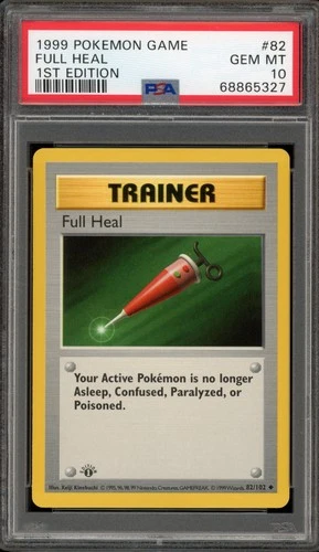 Pokemon Full Heal Base Set Shadowless 1st Edition #82 PSA 10 Gem Mint