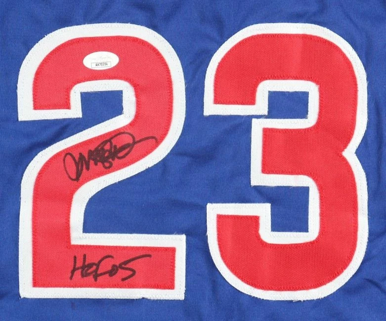 Ryne Sandberg Chicago Signed Blue Baseball Jersey HOF 05 JSA Hologram - Image 2 of 3