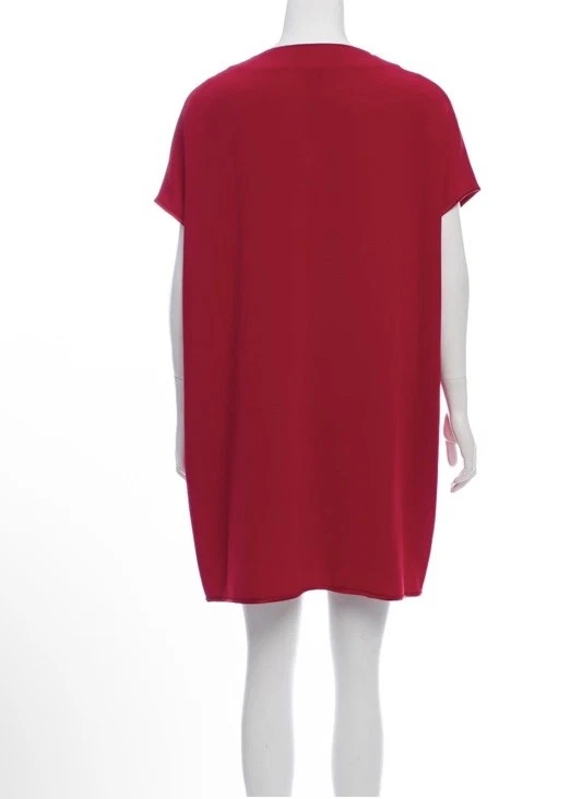 VALENTINO Abito Diane Von Furstenberg taglia M Kora Boxy rosso tubino scollo a V raso retro crepe