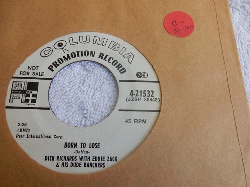 WLP  COUNTRY DICK RICHARDS ON COLUMBIA  LABEL  45 RPM  7" RECORD