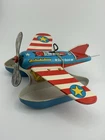 Vintage 1950s Ohio Art Tin Litho Wind-up  Float Plane Airplane 10” Works Great