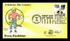 US COVER TEEN FASHIONS 1950S CELEBRATE CENTURY FDC PUGH HAND PAINTED