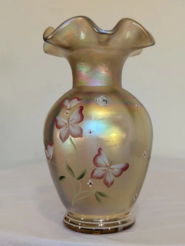 Fenton Glass Hand Painted Vase