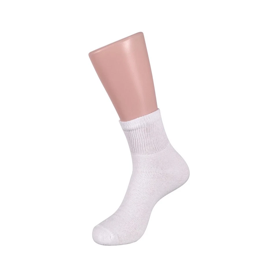 Diabetic Quarter女式3件装白色糖尿病船袜尺寸5-9 — 第 3/3 张图片