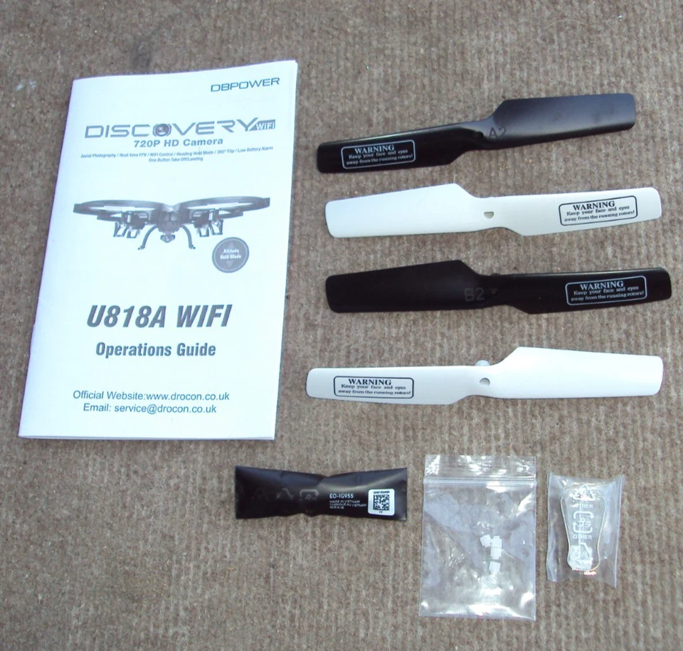 Lot of 4 DBPOWER U818A Discovery Quadcopter Propellers & Operations Guide - Image 2 of 2