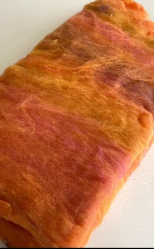 Carded ArtBatt. Wool Fibre Blend, 18 Mic, Luxury Wild Batt Spinning Felting 200g - Picture 2 of 8