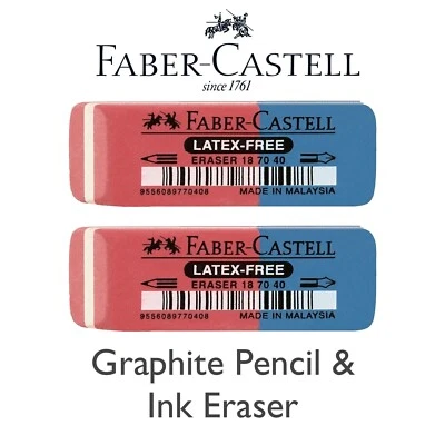 2 x Borrador Faber-Castell 187040 Duelo Terminado para Tinta y Lápiz