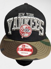 New York Yankees Snapback Hat New Era 9FIFTY Spellout Logo Camo Brim Cap MLB