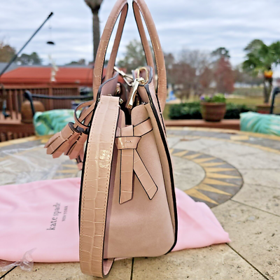 kate spade-Knott- Croc Embossed Leather Medium Satchel/ Xbody