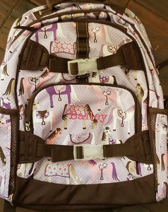 New Pottery Barn Kids Large Horse Pony Lavender Monogram Bailey