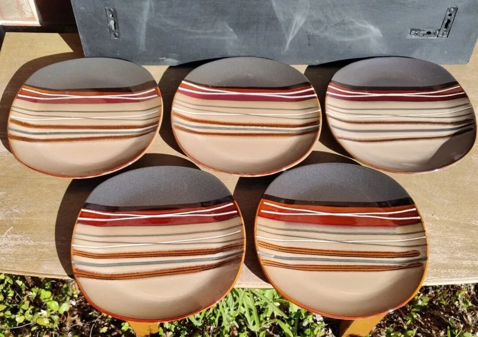 Better Homes and Gardens Bazaar Brown Dinner Plate 10 7/8” Set of 5 - Image 2 of 4