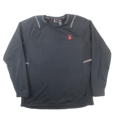 Spyder Base Layer Mens Large Black Long Sleeve Active ProWEB Midweight Outdoor