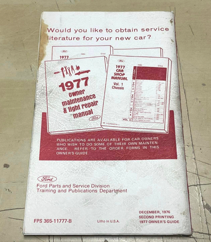 Vtg Original 1977 Mercury Cougar Owner Manual Guide Instructions Warranty Lot - Picture 17 of 19