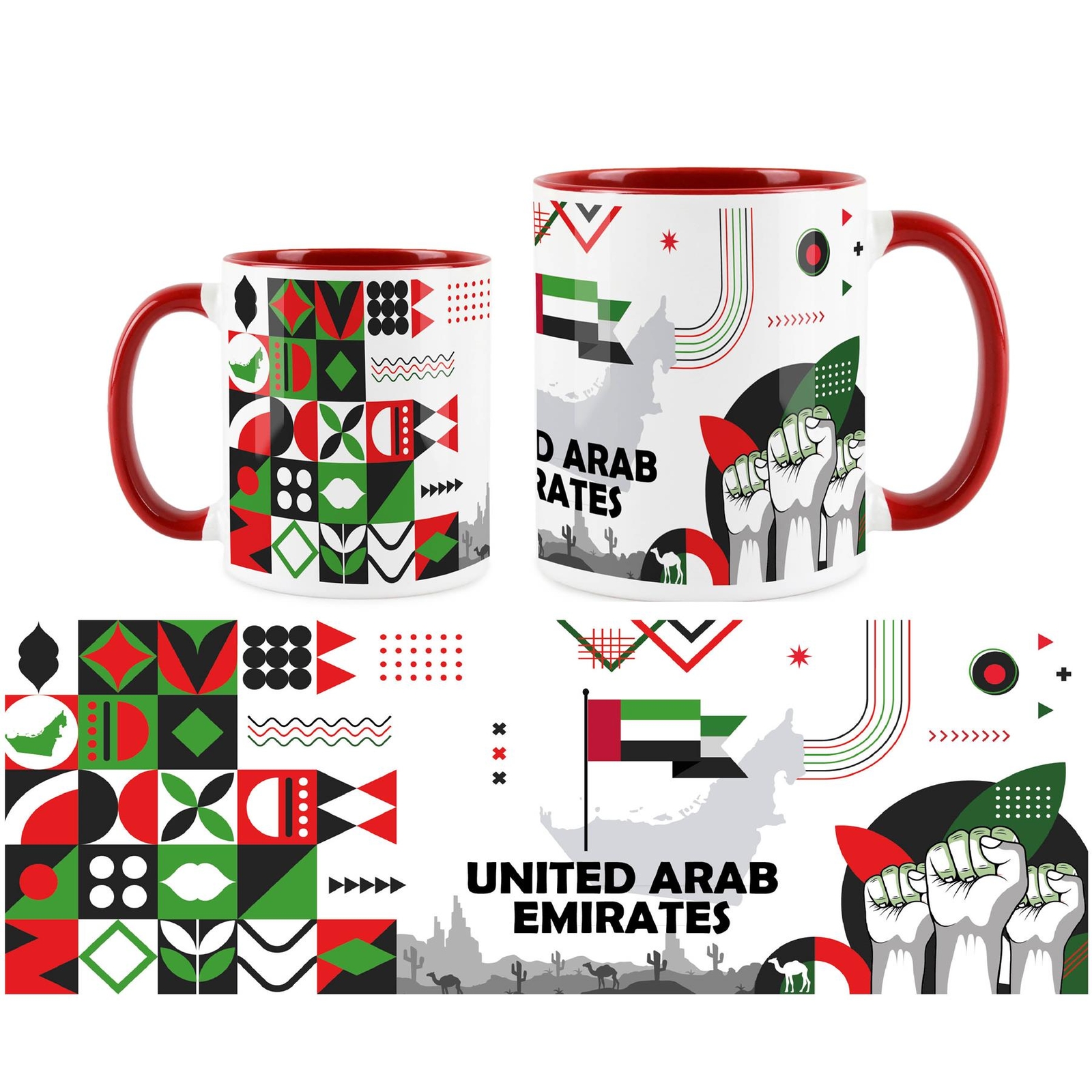 United Arab Emirates Mug - World Travel Dubai Holiday Gift Ceramic Red Cup