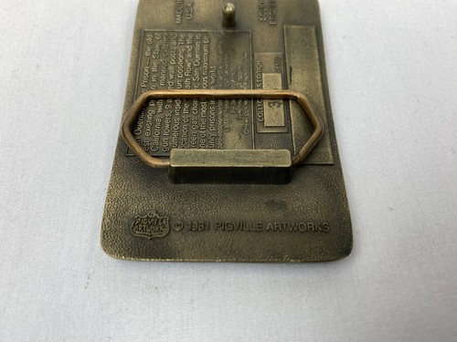 San Quentin State Prison Belt Buckle 1981 Collectors Pigville Artworks Numbered - Picture 8 of 24