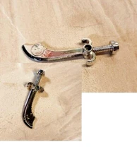 LEGO Chrome Sword Arabian Desert Pitted hand Guard Scimitar Curved Blade Cool