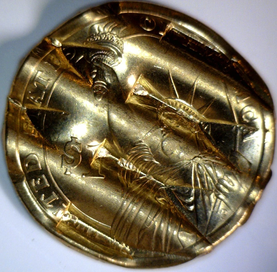 2012d ERROR WAFFLED Grover Cleveland President Dollar $1 Coin STRK DETAIL Waffle - Image 4 of 4