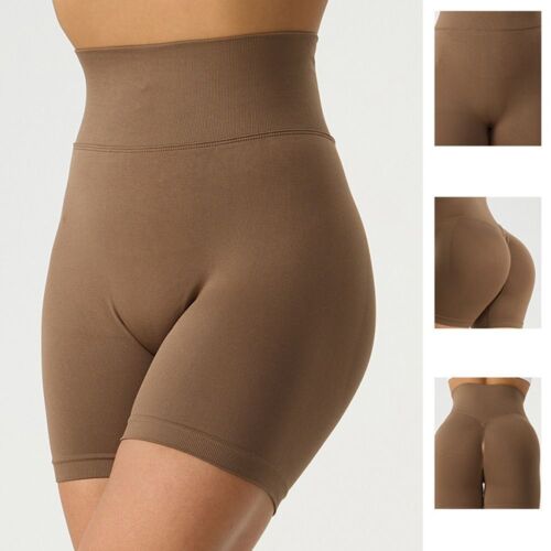 Pantalones cortos de yoga de cintura alta elevación trasero gimnasio leggings mujer - Imagen 1 de 12