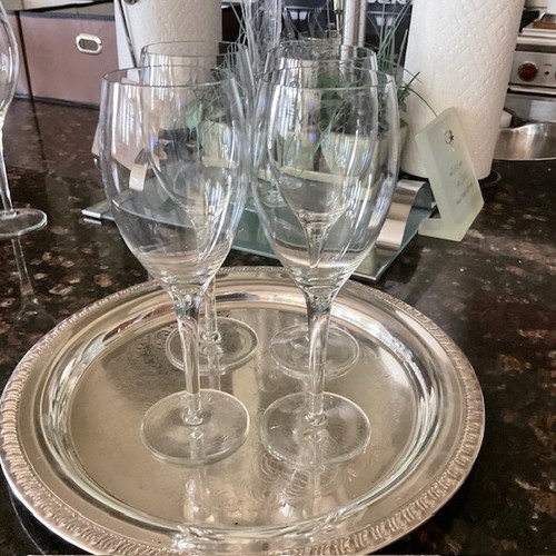 24% Leaded Crystal Handblown White Wine Goblets 8 1/2" Set of 4 - 第 1/5 張圖片
