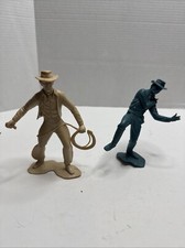 2-LOUIS MARX Cowboy Vintage 60 s Plastic Toy Figures 6 inches Cowboy
