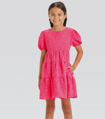 Girls XL (14) Short Sleeve Open Back Organza Dress Hot Pink XL MSRP $25 |  eBay