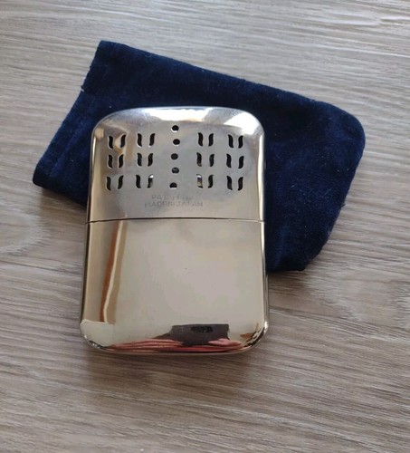 Vintage J C Highind Pocket Hand Warmer & Pouch Made In Japan Chrome Pat. Pend - Picture 2 of 4