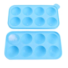 Blue Round Silicone Ice Cube Ball Maker Tray 8-grid Sphere Molds Bar Cocktails
