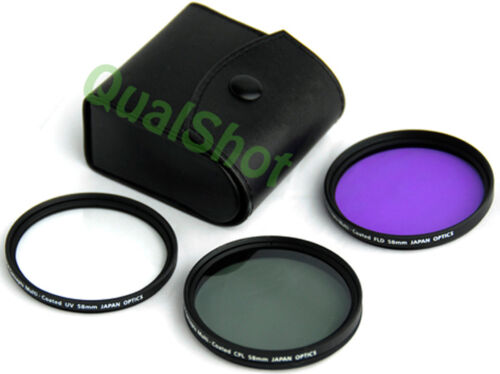 Kit filtre 58 mm UV CPL FLD pour objectif Olympus E-500 Zuiko - Photo 1/1