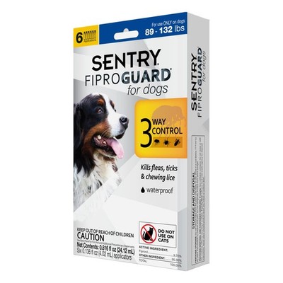 Sentry Fiproguard for Dogs, Flea and Tick 89 to 132-Pound, No Color 