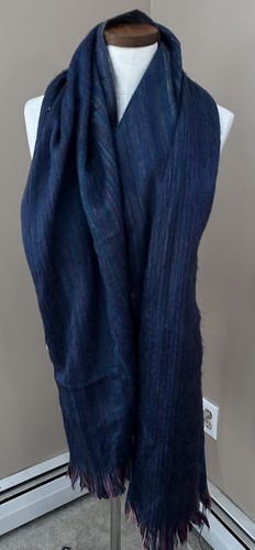 Wool Alpaca Blend Handloomed Unisex Fringe Scarf