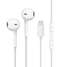 Auriculares Blancos Con Cable USB Tipo C Audífonos Para iPhone 17 16 15 Pro Max