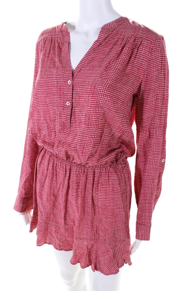 Mini Vestido Joie Para Mujer Cuello Redondo Mangas Largas Cintura Caída Lunares Talla S Foto 2 de 4