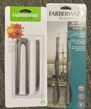 Set Of 2- Farberware Nut Cracker w/ 2 Picks & Seafood Forks With Scoop.