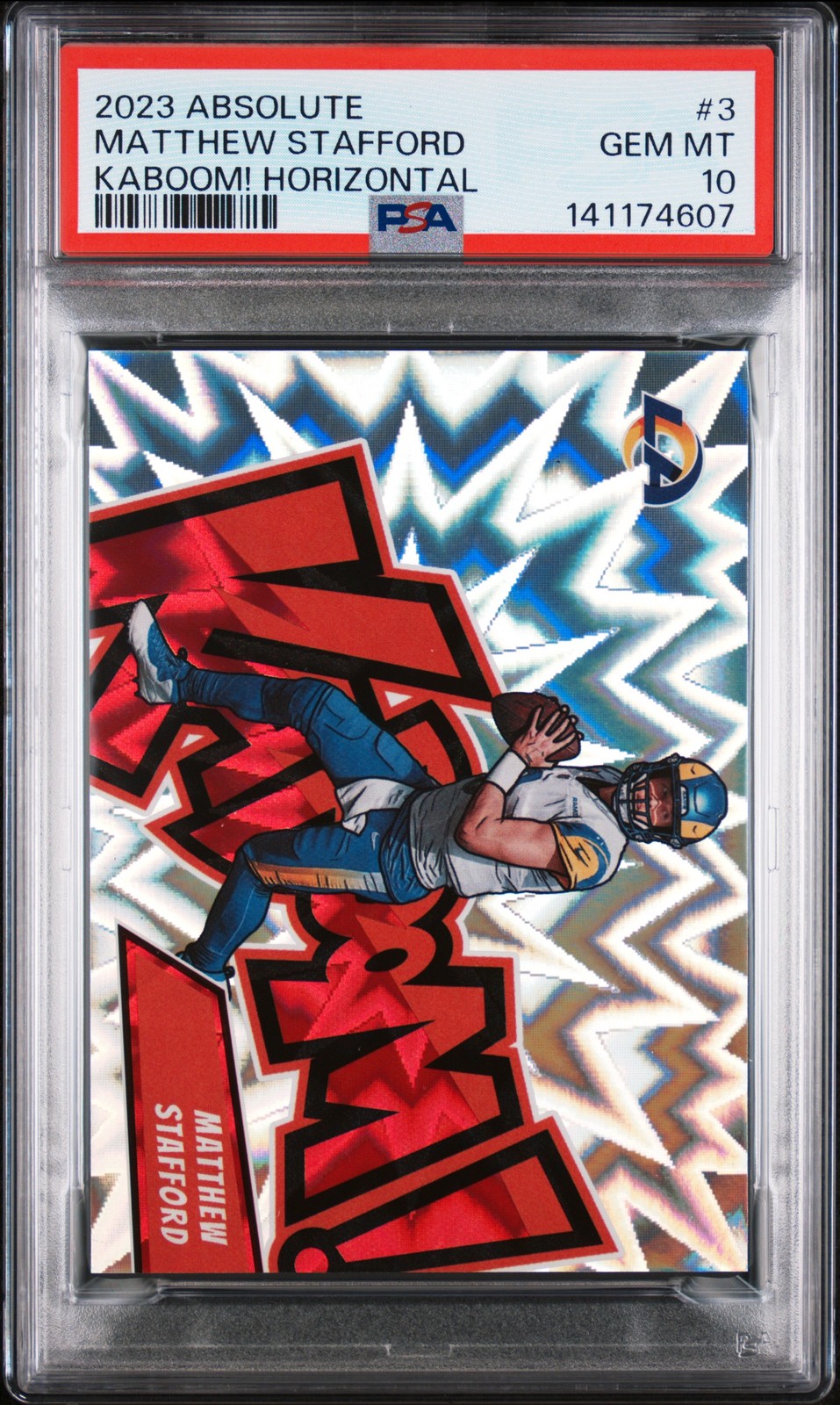 2023 PANINI ABSOLUTE KABOOM! HORIZONTAL #3 MATTHEW STAFFORD PSA 10