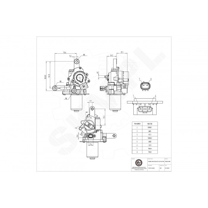 Actuateur de turbo renforcé en acier pour Toyota Hilux VII 172010L040