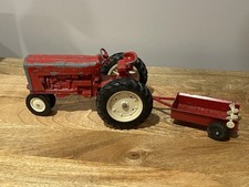 Vintage Ertl Die Cast Metal Tractor W/shredder Wagon, Made In USA. 1/16 Scale.
