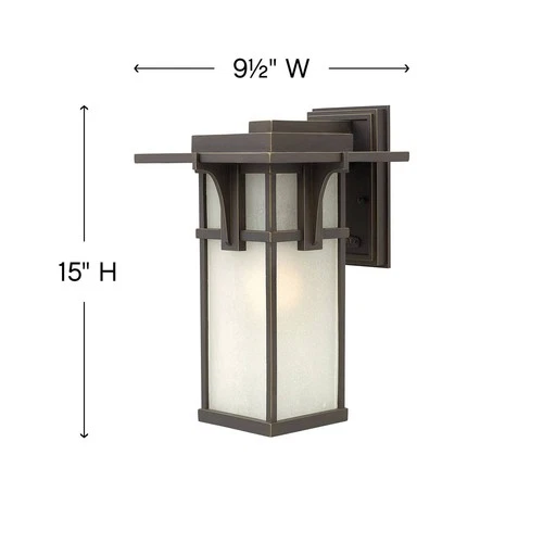 Hinkley Manhattan 15" High Seedy Glass and Bronze Outdoor Wall Light - Picture 4 of 4