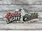 VTG Coors Light Coors Original Mountains Embossed Metal Tin Tacker Hanging Sign