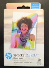 HP Sprocket Zink Photo Paper 2x3" for Sprocket Photo Printers 50 Sheets SEALED 