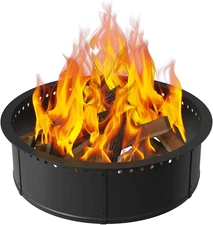 Smokeless Fire Pit Ring, 30Inch Large round Portable Metal Firepit Accessories f