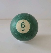Vintage No. 6 Solid Green Pool Ball Billiard 2" Replacement G 