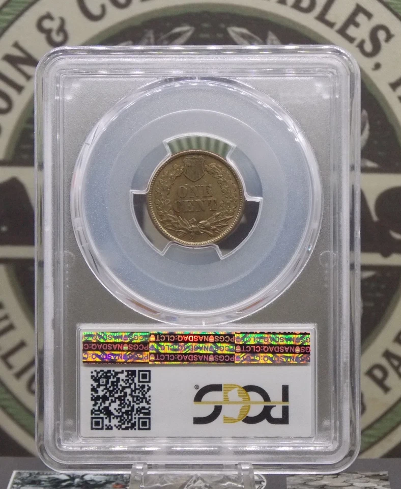 1860 Indian Head Cent Penny 1c PCGS AU58 #050 About Uncirculated ECC&C, Inc. - Image 4 of 4