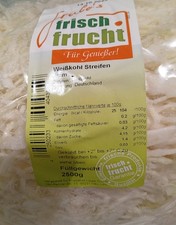 Frische Weißkohl Streifen 2 mm küchenfertig - 2,5 kg Beutel