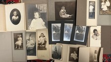 Large Antique Children Photo Lot Cabinet Cards Portraits Babies Kids