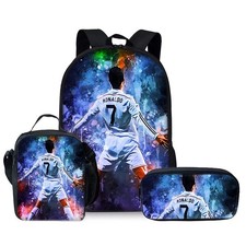 Ronaldo Backpack School Set 3 Pcs 1 Backpack 1 Bag School Case CR7