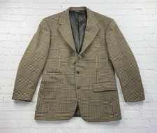 Vintage Polo Ralph Lauren Blazer Mens 40 Brown Houndstooth Tweed Sport Coat 80s