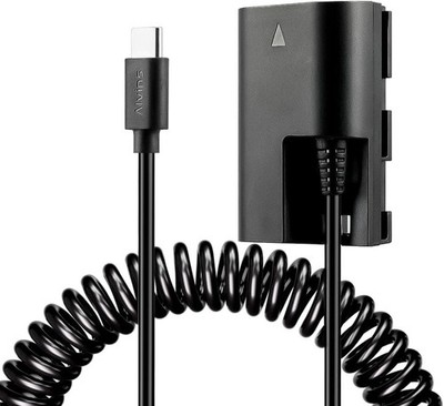 Alvin s Cables USB-C Type-c to LP-E6P Dummy Battery Coiled Power Cable for Canon