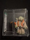 VINTAGE STAR WARS AFA 85 YODA ORANGE SNAKE LIGHT GREEN HK