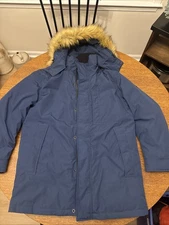 Men's Marc New York Andrew Marc  Winter Down  Jacket Size LRn 54163 Blue Hooded